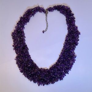 Beautiful purple amethyst bib necklace.